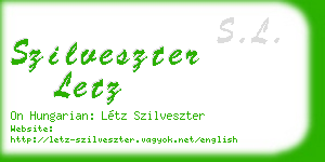 szilveszter letz business card